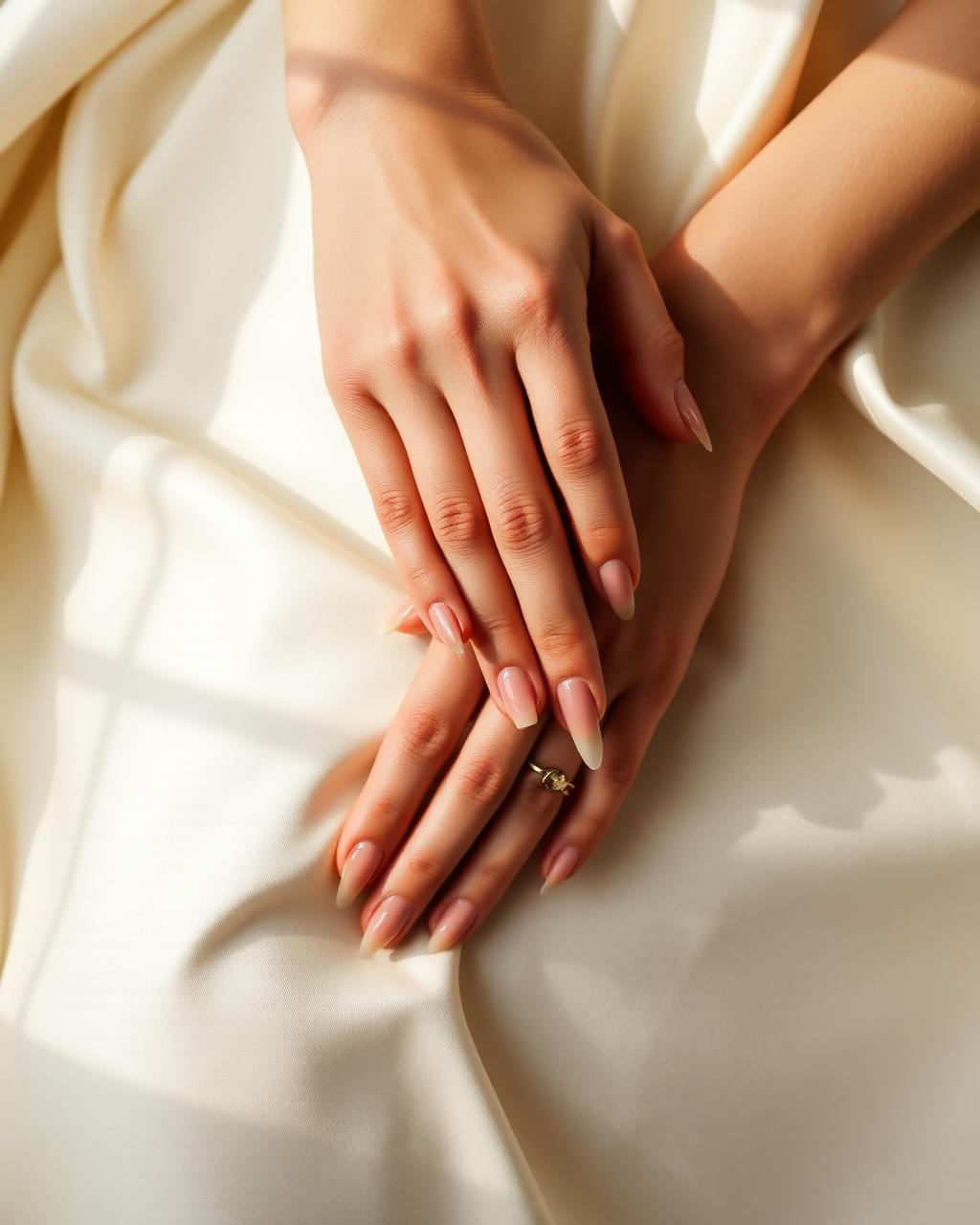 Mani eleganti con manicure nude